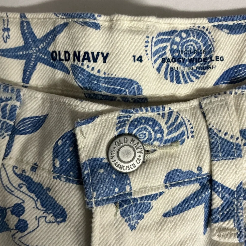 Old Navy High-Waisted Baggy Wide-Leg Girl Jeans size 14 R